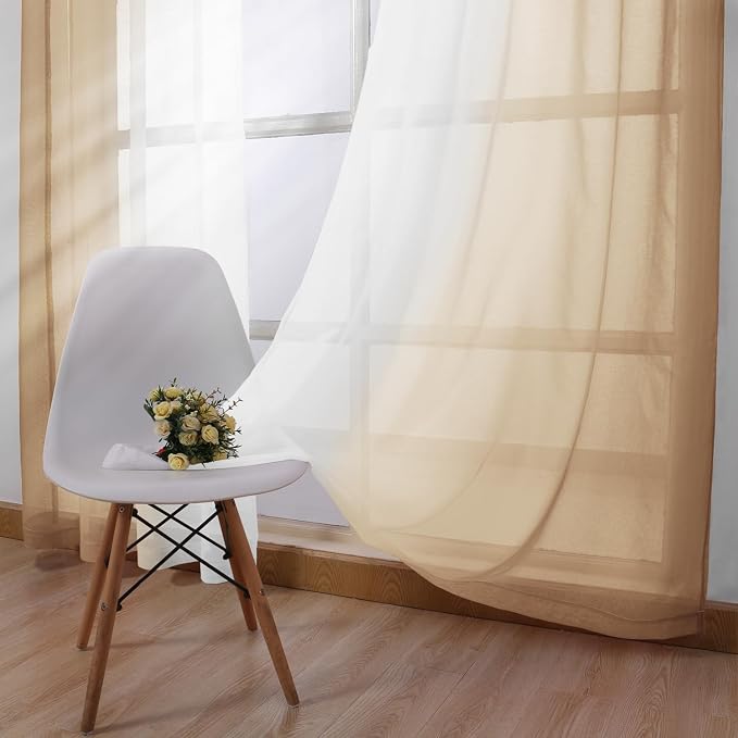 DWCN Taupe Ombre Sheer Curtains - Image 3