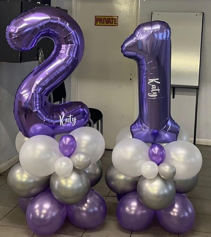 Number 23 Purple Balloons 40 Inch Giant Purple 23 Balloons 32 Number Balloons - Image 7