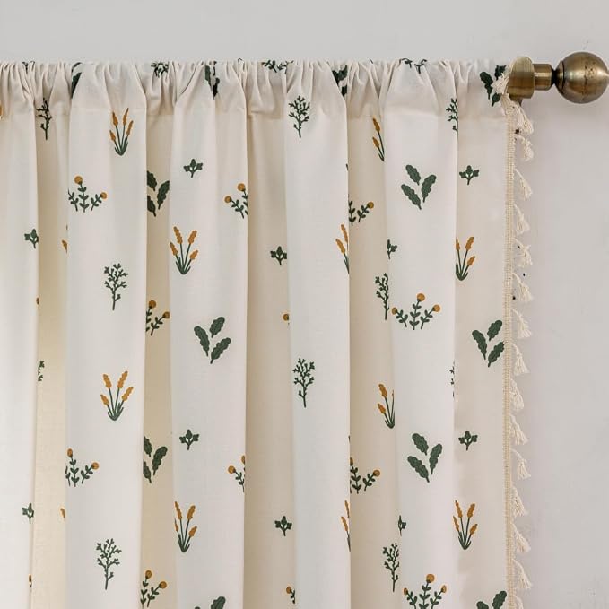 F-CHU Floral Curtains for Living Room Bedroom Farmhouse French Country Linen - Image 3