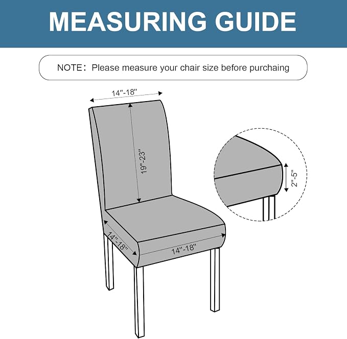Waterproof Dining Chair Covers Set of 2 Parsons Chair Slipcovers | Double - Image 4