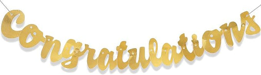 Premium Gold Script Congratulations Banner 1 Piece by Unknown