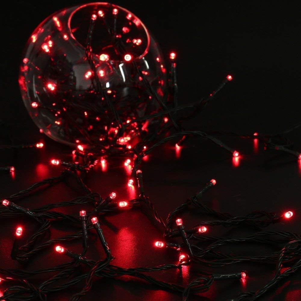 Toodour Solar Christmas Lights, 72ft 200 LED 8 Modes Outdoor Christmas String Lights, Waterproof Solar String Light for Xmas Tree, Fence, Holiday, Party, Balcony, Outdoo Xmas Decorations - Red