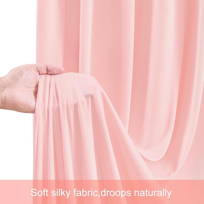 8 Panels Blush Pink Backdrop Curtains - Image 7