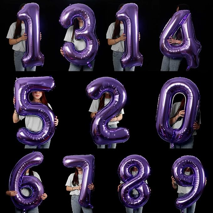 40 Inch Jumbo Purple Number 8 Balloon Giant Balloons Prom Balloons Helium Foil - Image 4