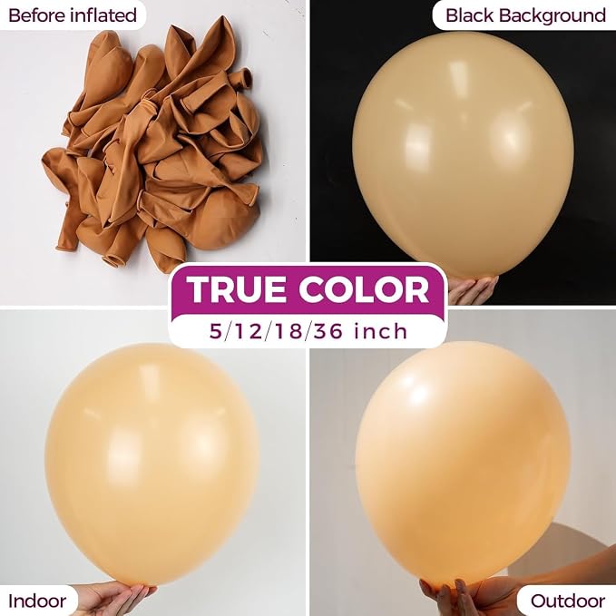 Bezente Nude Latex Round Balloons Latex Party Round Balloons 36 Inch 8 Pack | - Image 2