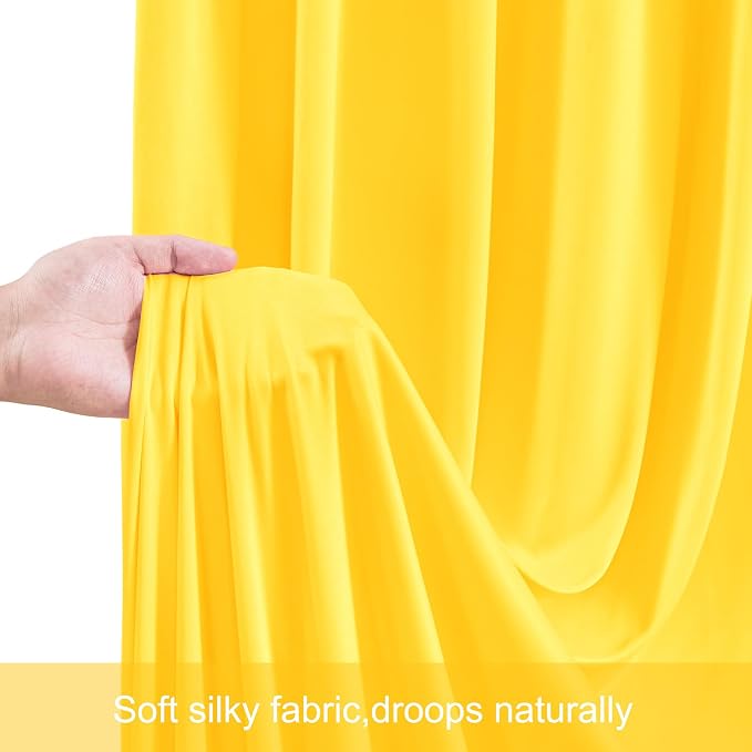6 Panels Yellow Backdrop Curtains - Image 7