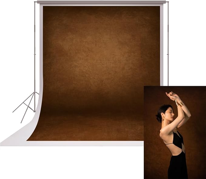 UrcTepics 8x10ft Brown Vintage Backdrop. Portraits and Headshots Cloth Backdrop by UrcTepics