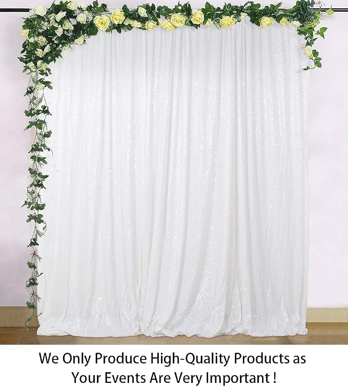 ShinyBeauty Photobooth Background Best Choice-7FTx7FT-White-Sequin Photography - Image 2