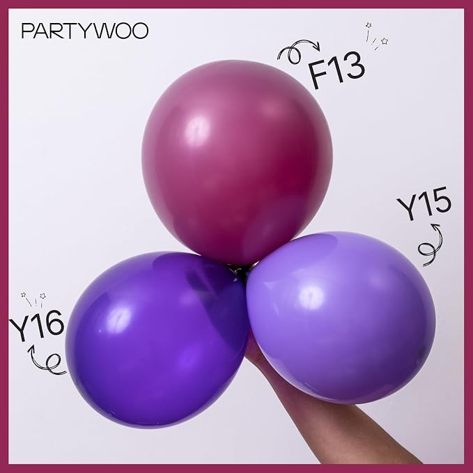 PartyWoo Dark Purple Balloons 140pcs Royal Purple Boho Neutral Color | 18 12 10 - Image 5