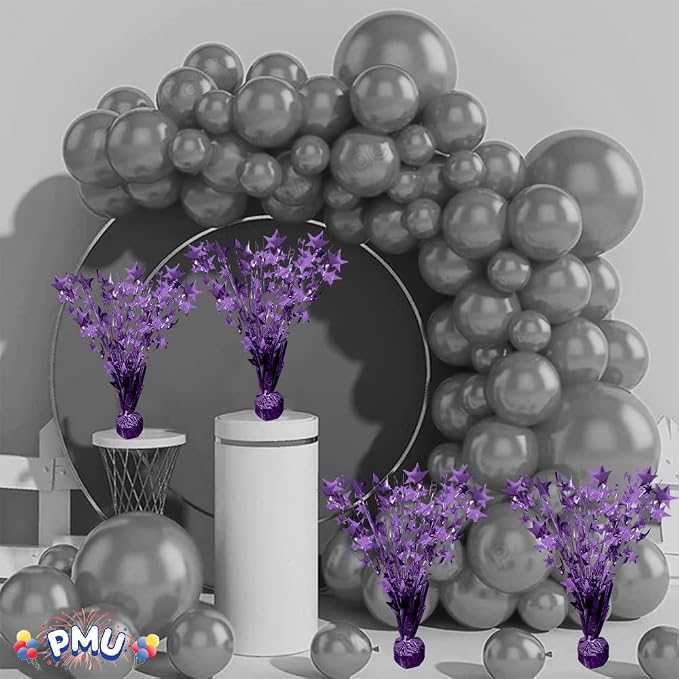 PMU 6 Pack Bursting Star Metallic Foil Spray Centerpiece- Purple Prismatic - Image 3