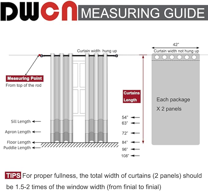 DWCN Ombre Blackout Curtains for Bedroom - Image 8