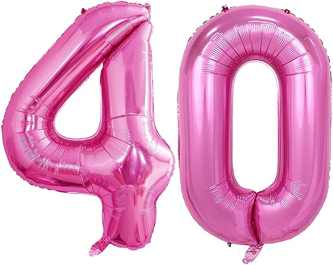 Number 40 Balloons for 40th Birthday Party Decorations, 42 Inch Jumbo Foil by GOER
