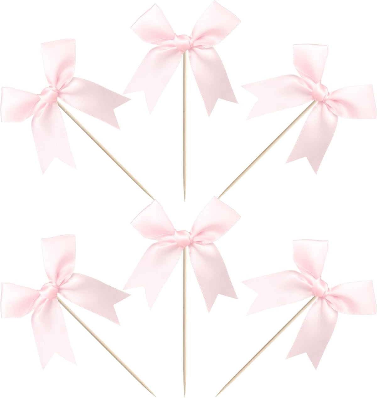 24 PCS Bow Cupcake Toppers Bowknot Coquette Bow Girls Birthday Cake Decorations Bow Cake Toppers Bowknot Cupcake Picks for Baby Shower Birthday Wedding Bridal Engagement Party Supplies Pink