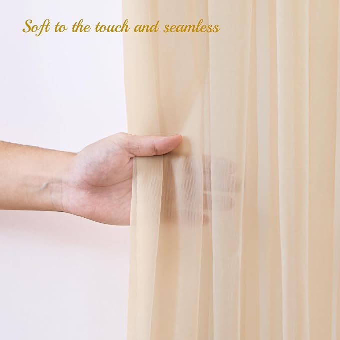 20x10ft Champagne Tulle Backdrop Curtain - Image 6