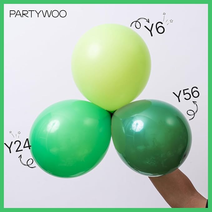 PartyWoo Green Balloons 50pcs Green Latex Helium Balloons 5 Inch | Birthday - Image 5