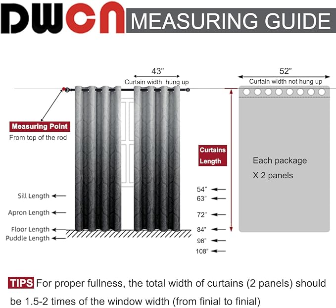 DWCN Ombre Blackout Curtains for Bedroom - Image 8