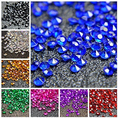 1000pcs/ Pack Wedding Table Acrylic Diamond Scatter Crystals Confetti Acrylic Gems Vase Fillers Rhinestones for Wedding, Bridal Shower, Vase Beads Decorations (10mm, Orange)