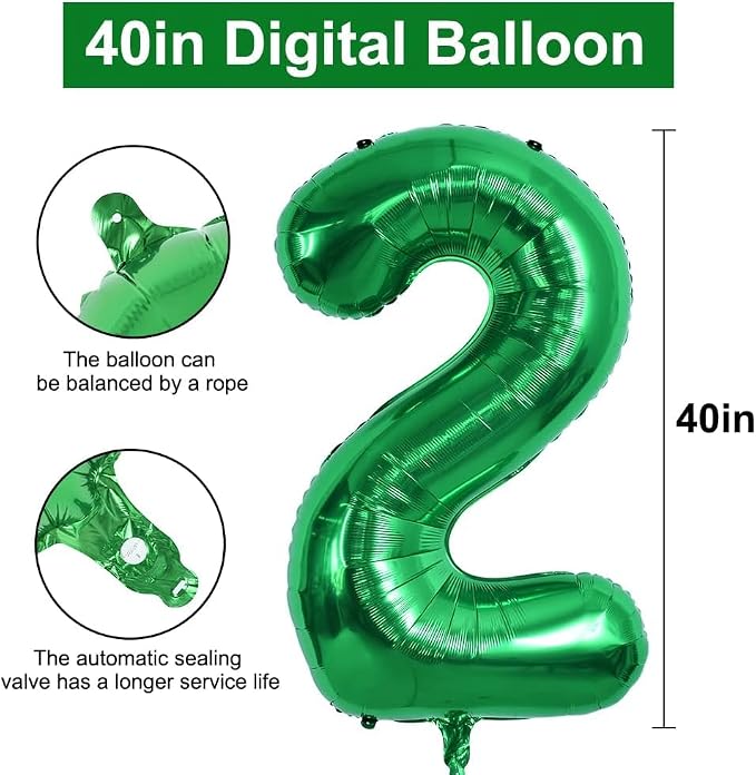 TONIFUL 40 Inch Large Dark Green Number 25 Balloons Giant Digital 25 or 52 - Image 2