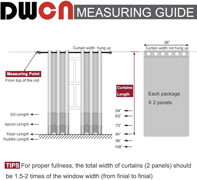 DWCN Ombre Blackout Curtains for Bedroom - Image 7