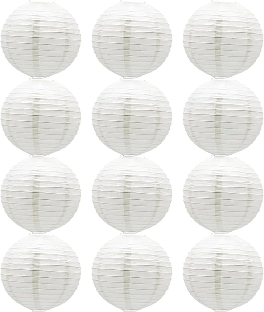 White Chinese Paper Lanterns Japanese Round Shape Hanging Ceiling Decor by BARTHEW
