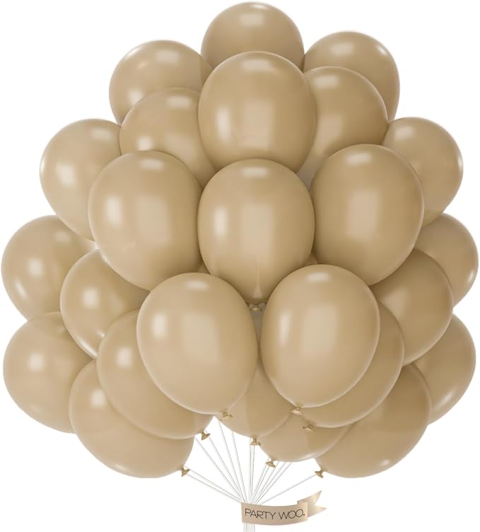 PartyWoo Cream Balloons 50pcs Beige Ivory Nude Neutral Boho Fall Color | 12 by PartyWoo