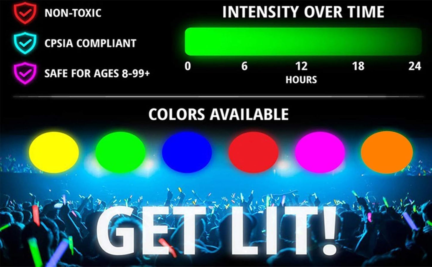 Glow Fever Glow Sticks Bulk 200ct Premium Glow in The Dark Light Up with Lanyards, for Party Supplies, Party Favors, Birthday, Halloween, Super Bright, Lasts Up to 12 hrs