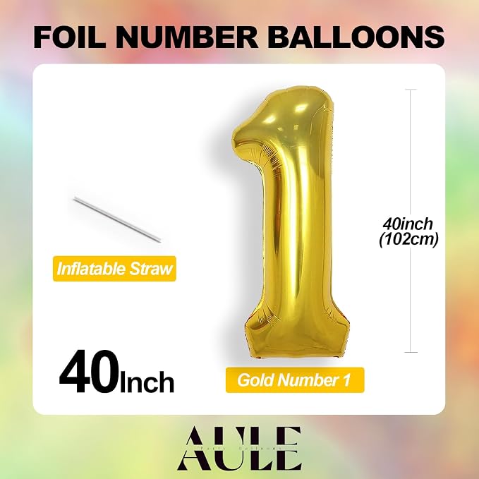 AULE 40 Inch Gold 35 Balloon Number Foil 0-9 Birthday Big Numbers | Birthday - Image 5