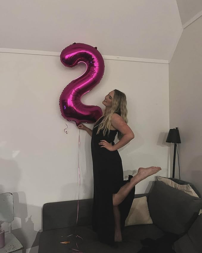 40 Inch Hot Pink Number 9 Balloon, 9th Birthday Party Decorations | 40 Inch Hot - Image 4