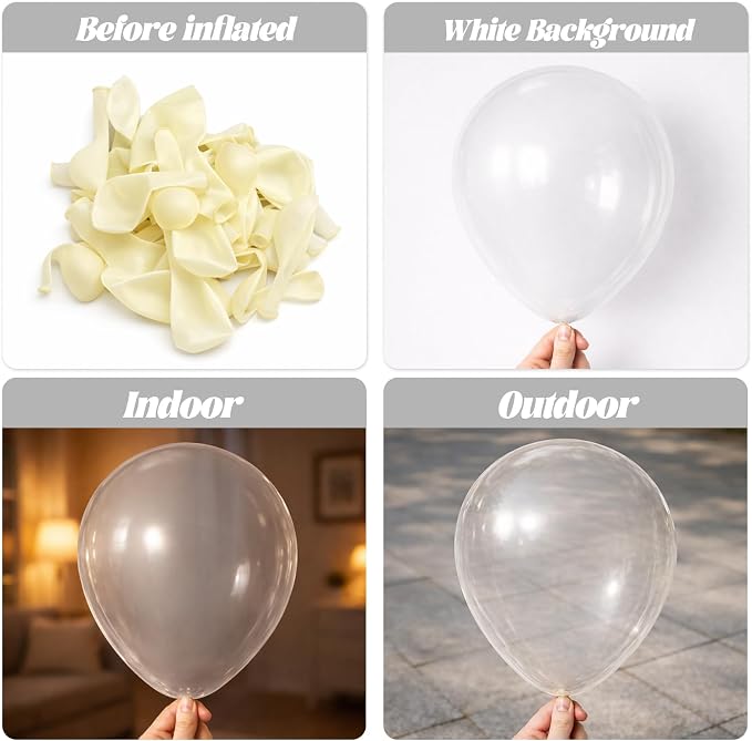 Voircoloria 105pcs Clear Party Latex Balloons, 12inch | - Image 3
