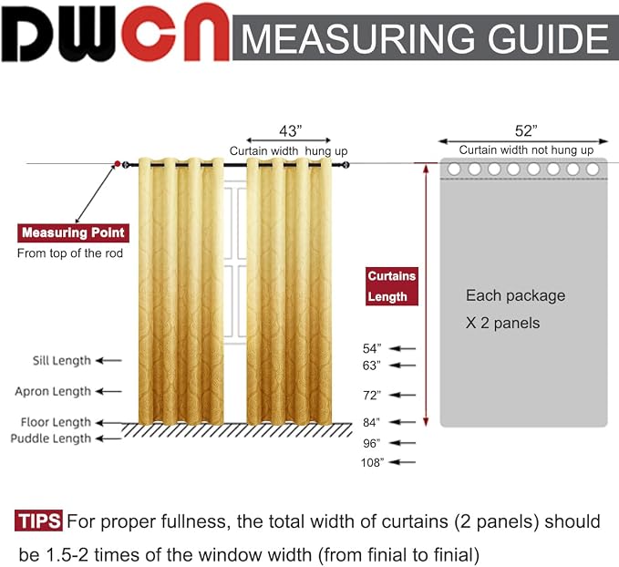 DWCN Ombre Blackout Curtains for Bedroom - Image 8
