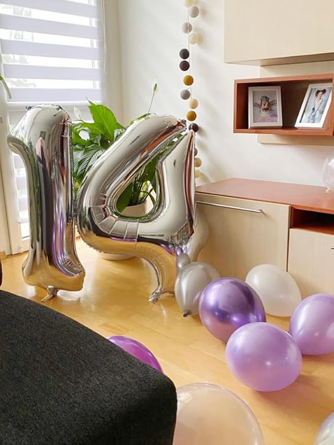 Number Balloons 40 Balloon 40 inch Silver - Image 3