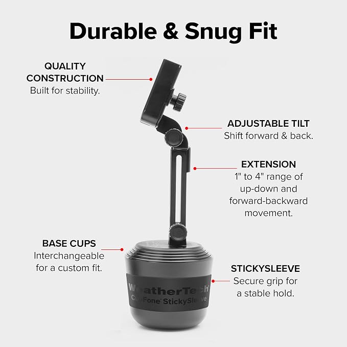 WeatherTech CupFone with Extension – Adjustable, Universal Cup Holder Cell - Image 3