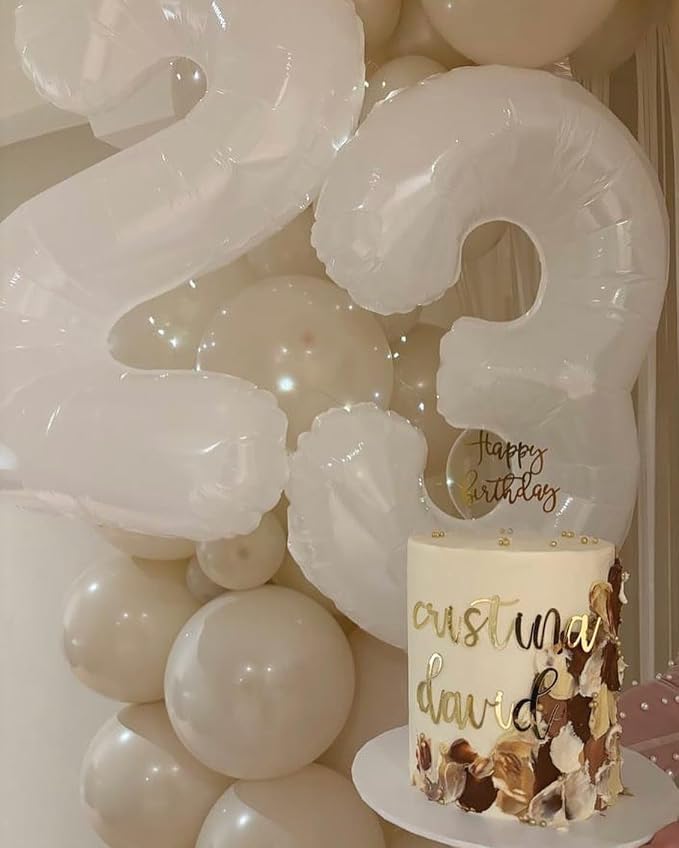 White Number 4 Balloon 40 Inch, 4th Birthday Party Decorations Men Women | Foil - Image 4