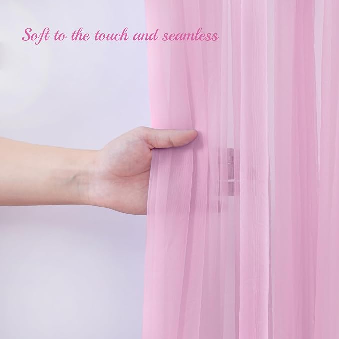 10x10ft Pink Tulle Backdrop Curtain - Image 4
