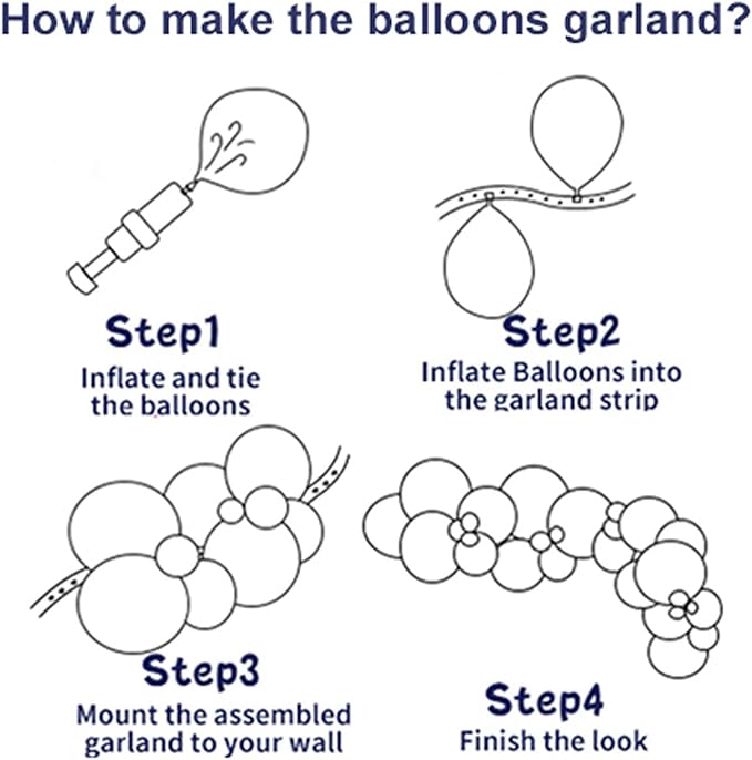 Blue White Balloons Arch Kit - Image 3