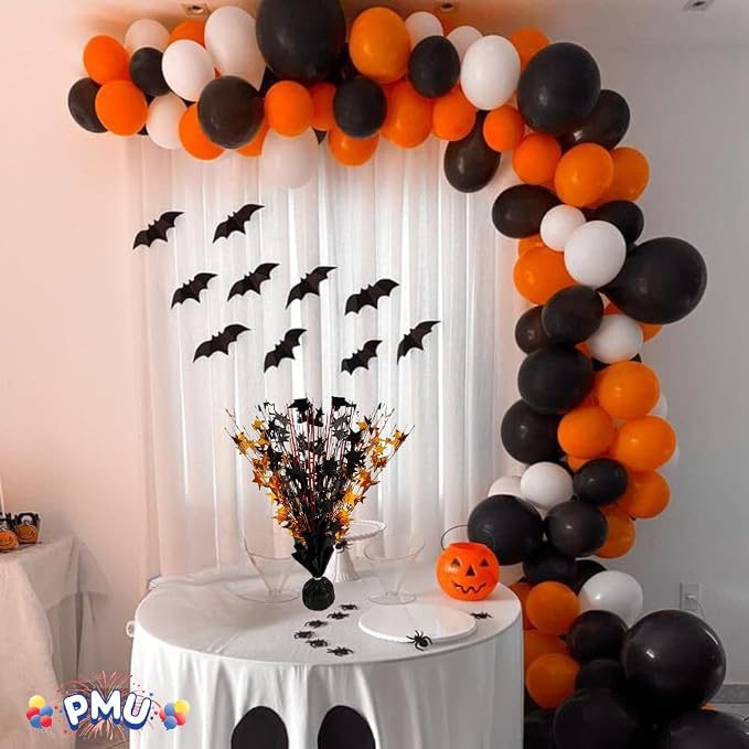 PMU Bursting Star Metallic Foil Spray Centerpiece- Metallic Black & Orange - Image 2