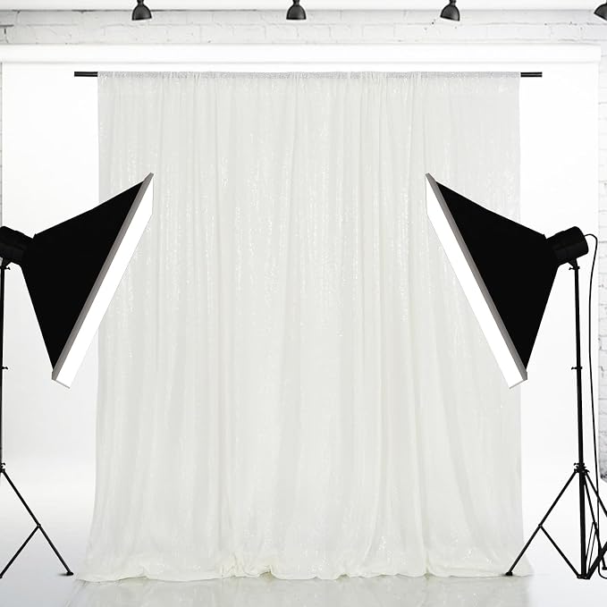 Eternal Beauty White 3mm Sequin Backdrop 5x7 Ft - Image 7