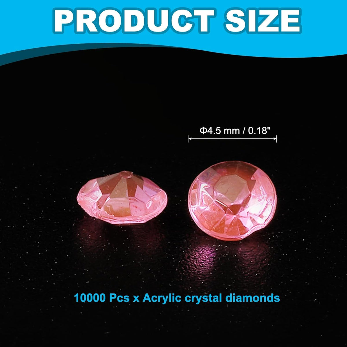 PATIKIL 10000 Pcs Wedding Table Scatter Confetti Crystals 4.5mm Acrylic Diamonds Vase Fillers Gems for Table Centerpiece Decorations Party Vase Beads, Light Pink