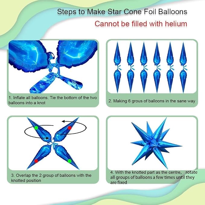 Iridescent Explosion Star Holographic Balloons Star Burst Sparkly Balloons - Image 7