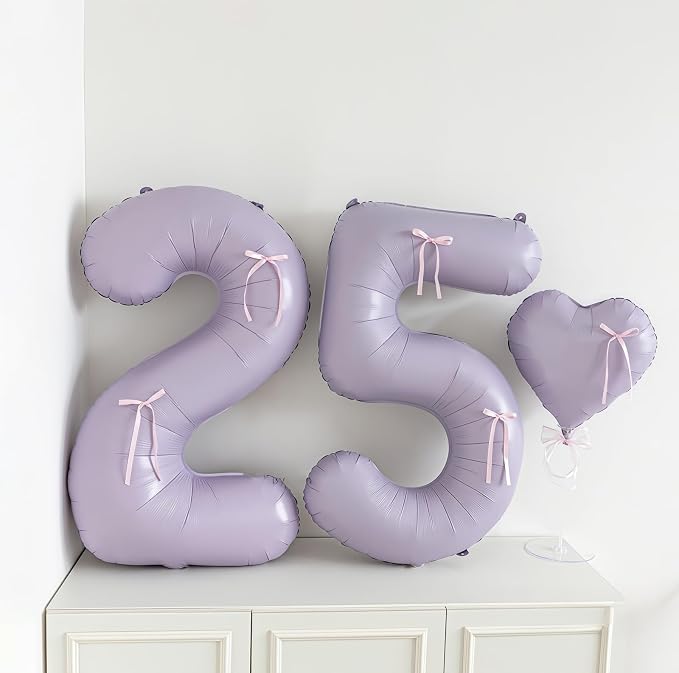 Pastel Purple 18 Number Balloons, 40 Inch Light Purple 18 Balloons Large Helium - Image 3