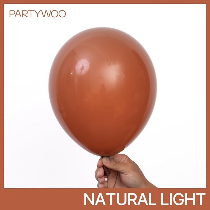 PartyWoo Dark Brown Balloons 140pcs Boho Neutral Coffee Tan Color | 18 12 10 5 - Image 3