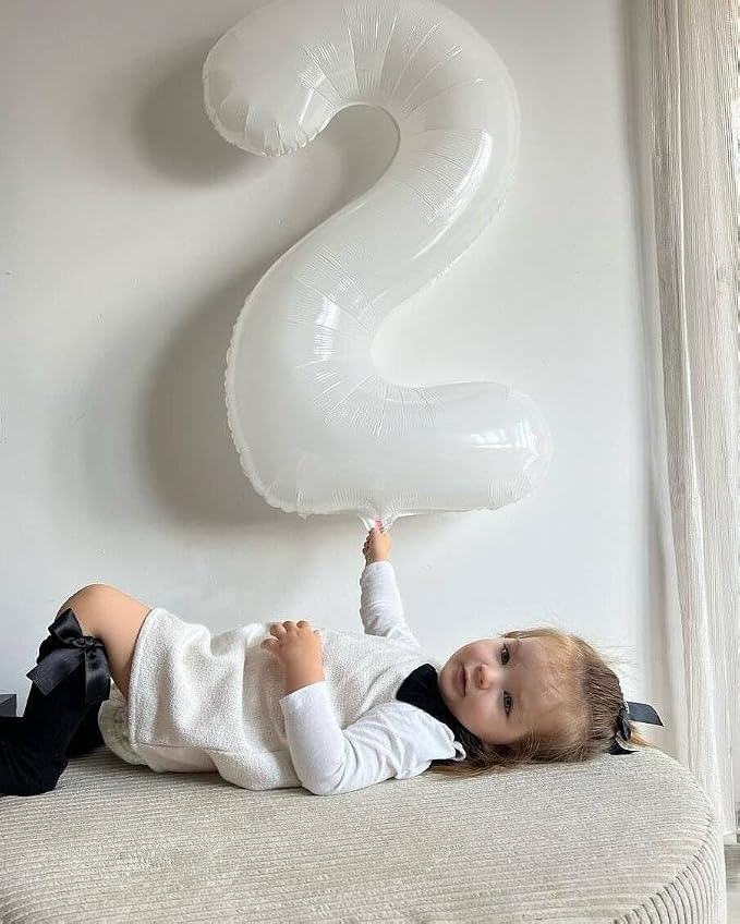 7 Balloon - White Birthday Number Balloons, 40 Inch Decorations Men Women | - Image 9