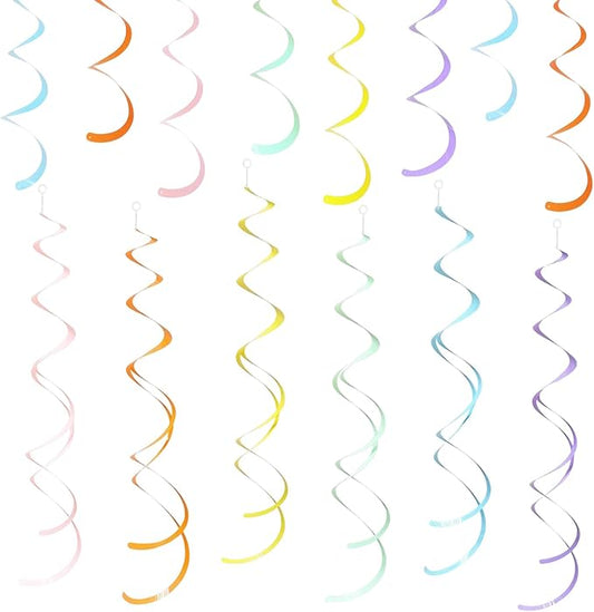 30Pcs Colorful Ceiling Swirl Foil Decorations Hanging Swirls Party Decorations by Unknown
