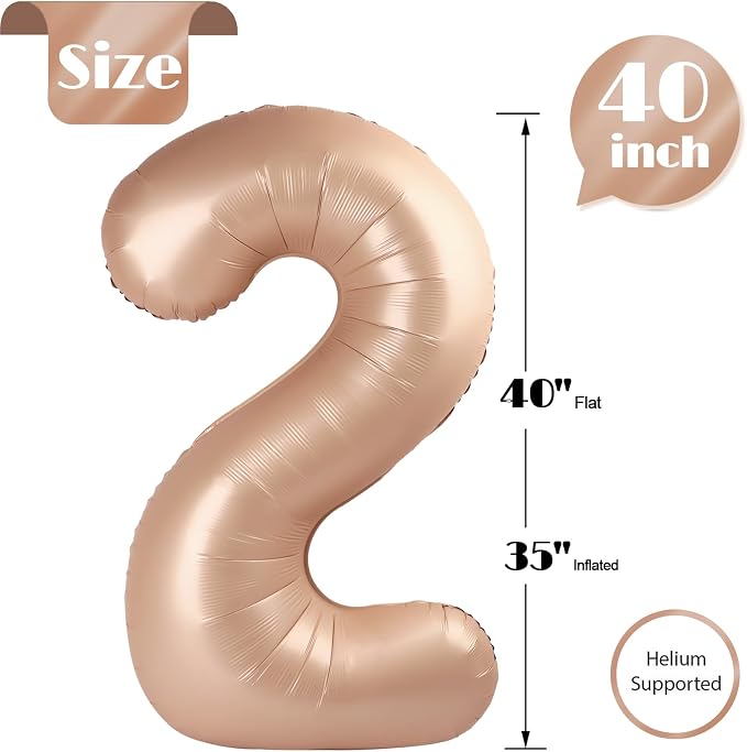 Light Brown Number 2 Balloon 40 Inch - Image 5