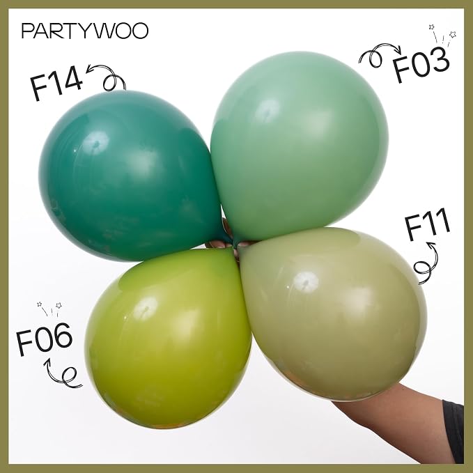 PartyWoo Sage Green Balloons 100pcs Olive Boho Green Color 12 Inch | Balloons - Image 5