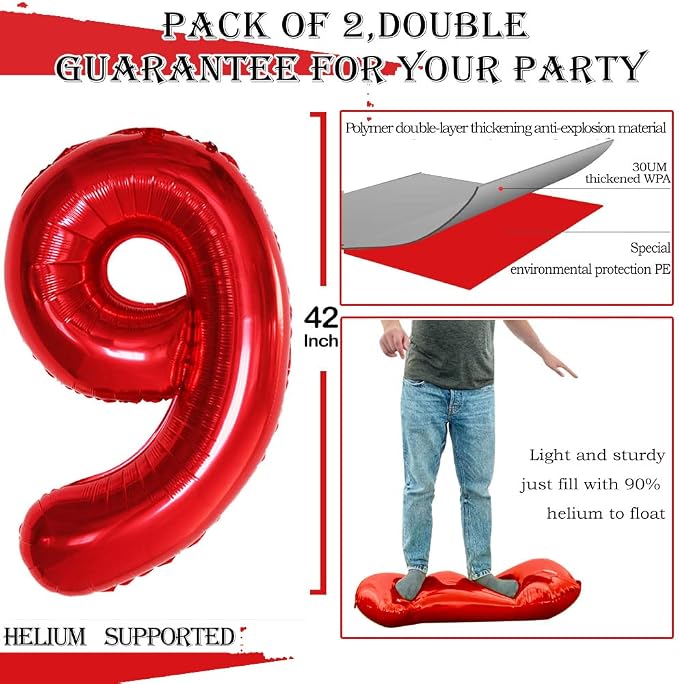 Number 29 Balloons for 29th Birthday Party Decorations, 42 Inch Jumbo Foil - Image 2