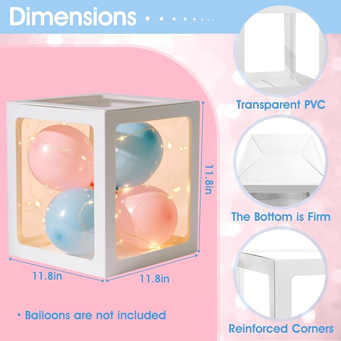 Ledido Baby Boxes with Letters & Balloons & Fairy Lights - Image 4