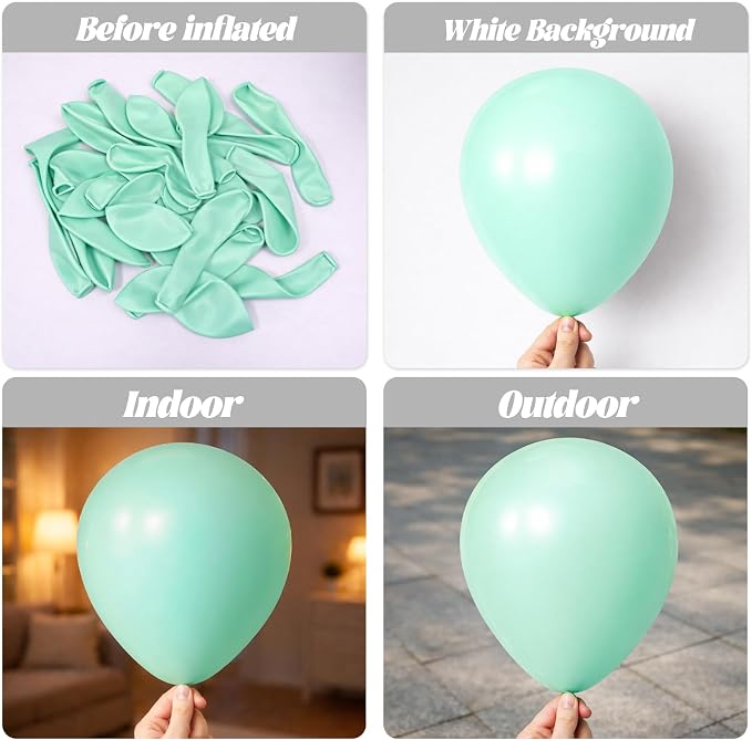 Voircoloria 90pcs Mint Green Balloons Garland Arch Kit, 18 12 10 5 Inch | - Image 3