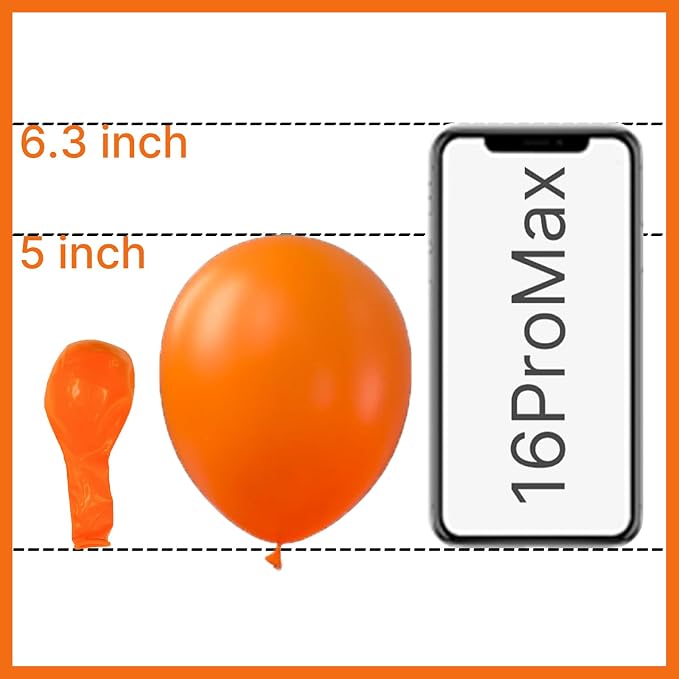 PartyWoo Orange Balloons 100pcs Latex Helium Balloons 5 Inch | Birthday Baby - Image 2