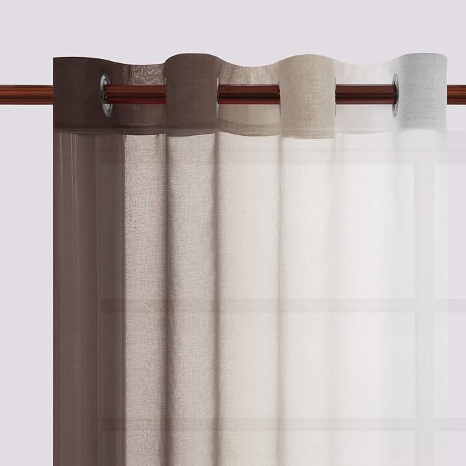 DWCN Ombre Faux Linen Sheer Curtains - Image 4